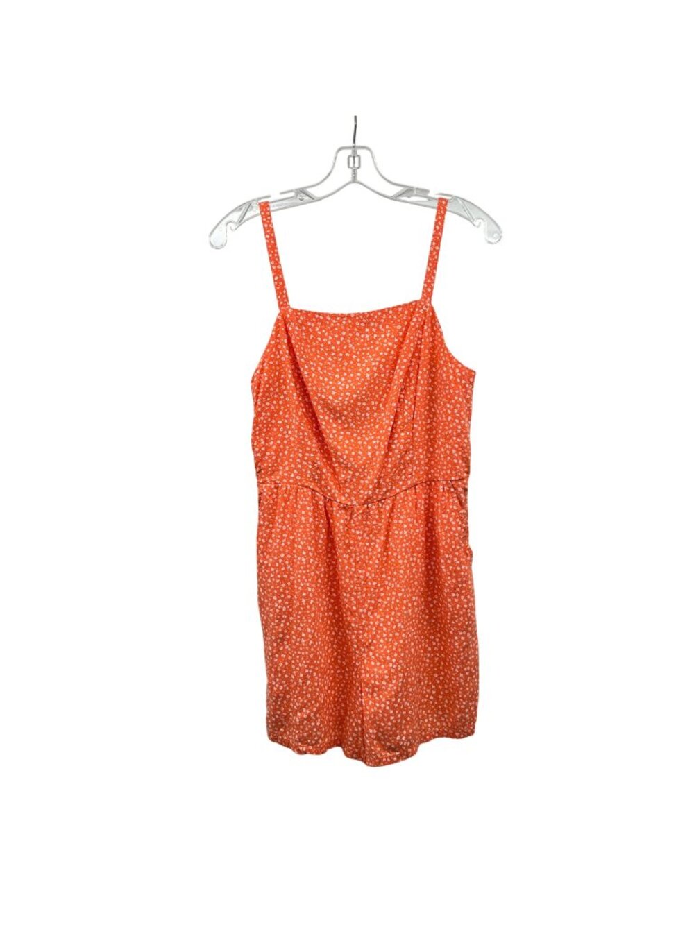 Old Navy Floral Romper Sleeveless Square Neck Orange/White Size Medium
